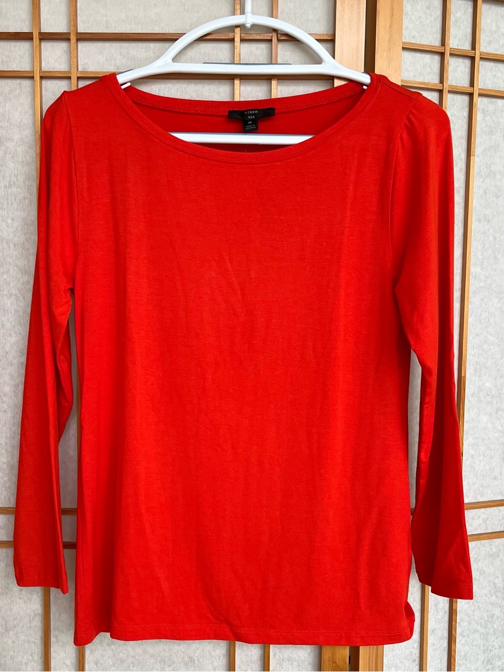 JCREW J. Crew BOLD RED 365 Stretch Boatneck 3/4-Sleeve Tee T-Shirt Top J7857